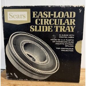 Vintage Sears Easi-Load Circular Slide Tray Holds 100 2x2 Slides #39985 1964